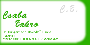 csaba bakro business card